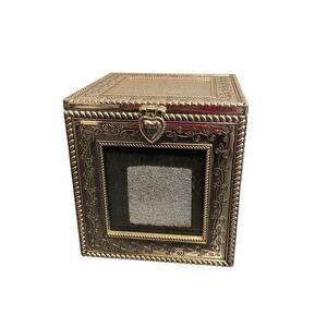 Things Remembered "Made with Love" Silver /‎ Glass Photo Trinket Box